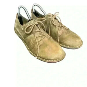 Clarks Collection Womens Brown Leather Suede Low Lace Up Oxford Shoes Size 9.5